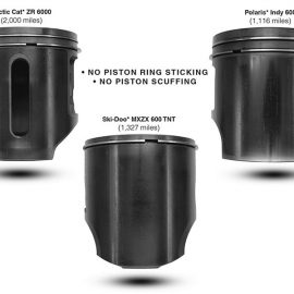 clean pistons thanks to AMSOIL Interceptor 2-cycle oil in sleds